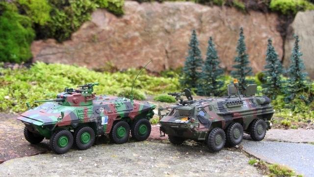 li Spähpanzer2 Luchs A1, re Transportpanzer Fuchs1 A1 Bundeswehr 1980
