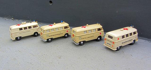 4x VW T1 DRK Einsatzfahrzeuge von 1958