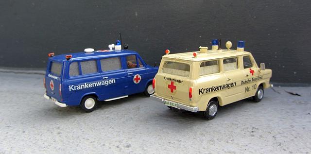 Ford Transit MK 1 von 1969 und Ford Transit Diesel A-Serie von 1971; Einsatzfahrzeuge im Sanitätsdienst