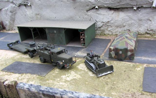 Büssing 8000 S Allrad Zugmaschine mit Seilwinde und Schwerlastanhänger 25t Bundeswehr 1956