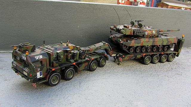 Faun PzTrsp SLT 50/2 ELEFANT Bundeswehr 1978 mit Tieflader und mKpz Leopard 2 A6