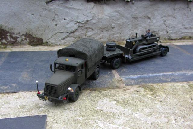 Büssing 8000 S Allrad Zugmaschine mit Seilwinde und Schwerlastanhänger 25t Bundeswehr 1956