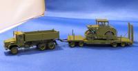 Magirus Deutz 27t mit Straßenwalze auf Lastanhänger 20t