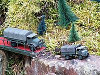 LKW MAN 630 L 2 AE 5t 5,0 Meter-Pritsche mit Plane und Unimog U 404 1,5t Bundeswehr 1970