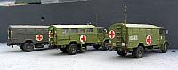 3x MAN 630 L 2 A mit Kofferaufbau, Sanitätsfahrzeuge der Bundeswehrwehr von 1958 - 1985