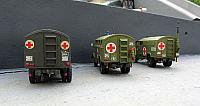 3x MAN 630 L 2 A mit Kofferaufbau, Sanitätsfahrzeuge der Bundeswehrwehr von 1958 - 1985
