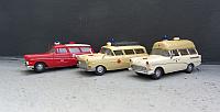 3x Opel Rekord P1 Einsatz- und Krankenwagen von 1958