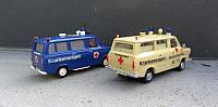 Ford Transit MK 1 von 1969 und Ford Transit Diesel A-Serie von 1971; Einsatzfahrzeuge im Sanitätsdienst
