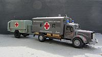 MB LG 315 mit Kofferaufbau DRK-Operationsfahrzeug mit Lastanhänger 1,0t von 1958