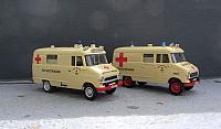 2x Opel Blitz A 1,9t Kastenwagen: DRK Einsatzfahrzeug von 1960