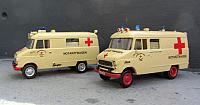 2x Opel Blitz A 1,9t Kastenwagen: DRK Einsatzfahrzeug von 1960