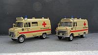 2x Opel Blitz B 2,0t Kastenwagen; DRK Einsatzfahrzeug von 1970