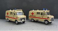 2x Opel Blitz B 2,0t Kastenwagen; DRK Einsatzfahrzeug von 1970