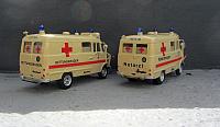 2x Opel Blitz B 2,0t Kastenwagen; DRK Einsatzfahrzeug von 1970
